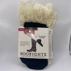 Shelby Mason New Sleek Lace Knee Hi Boot Tights With Cushioned Performance Sock